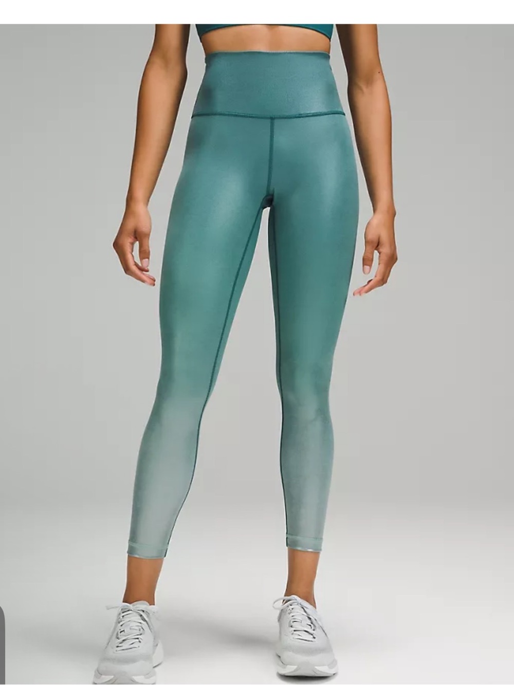 Lululemon RARE shiny Wunder Train High-Rise 25" Gradient Foil